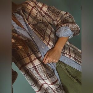 Flyshacker Vintage washed 100% cotton plaid flannel button up sz medium